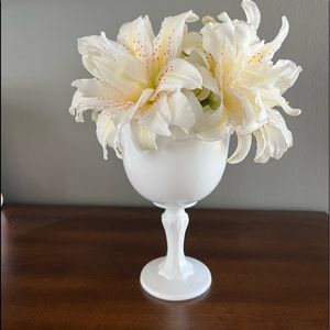 Indiana Glass gothic milk glass goblet